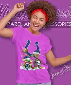 Indianapolis Colts Shirt Baby Yoda And Groot Santa Christmas Women T Shirt