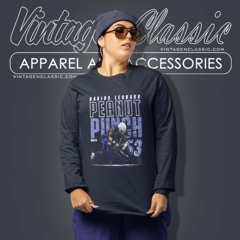Indianapolis Colts Shirt Darius Leonard Peanut Punch Long Sleeve Tee Indianapolis Colts Shirt Darius Leonard Peanut Punch Long Sleeve Tee