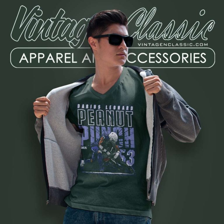 Indianapolis Colts Shirt Darius Leonard Peanut Punch V Neck TShirt Indianapolis Colts Shirt Darius Leonard Peanut Punch V Neck TShirt