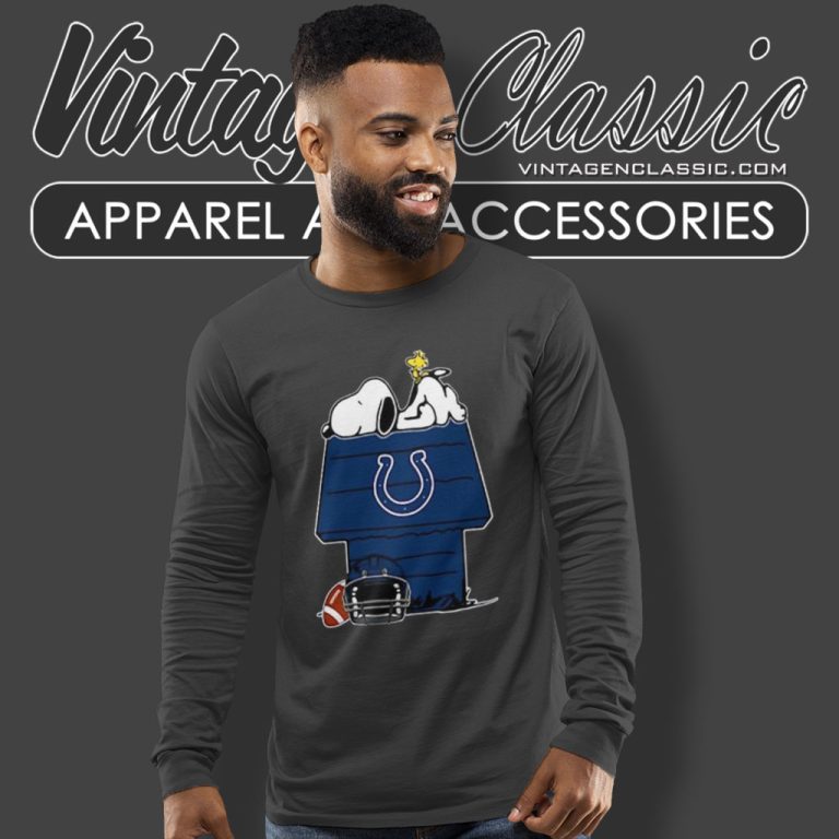 Indianapolis Colts Snoopy And Woodstock Resting Together Long Sleeve Tee Indianapolis Colts Snoopy And Woodstock Resting Together Long Sleeve Tee