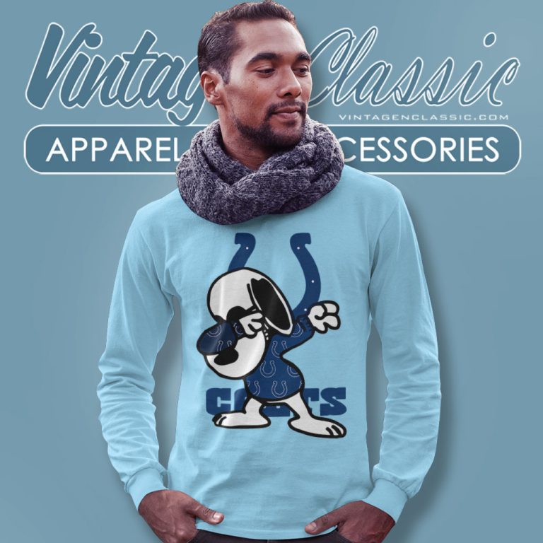 Indianapolis Colts Snoopy Dabbing Long Sleeve Tee Indianapolis Colts Snoopy Dabbing Long Sleeve Tee
