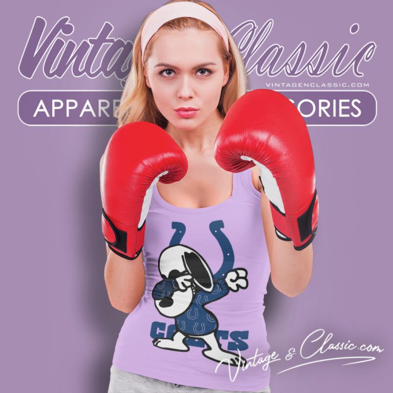 Indianapolis Colts Snoopy Dabbing Tank Top Racerback Indianapolis Colts Snoopy Dabbing Tank Top Racerback