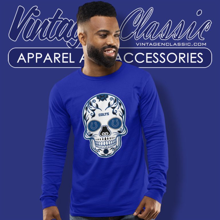 Indianapolis Colts Sugar Skull Long Sleeve Tee Indianapolis Colts Sugar Skull Long Sleeve Tee