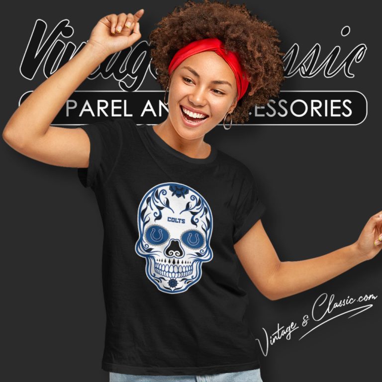 Indianapolis Colts Sugar Skull Women T Shirt Indianapolis Colts Sugar Skull Women T Shirt