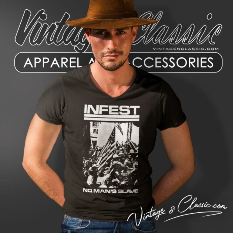 Infest No Mans Slave V Neck TShirt Infest No Mans Slave V Neck TShirt