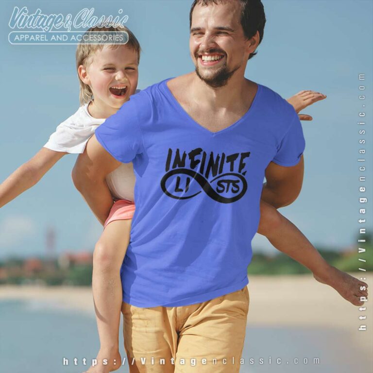 Infinite Lists Black Logo V Neck TShirt Infinite Lists Black Logo V Neck TShirt