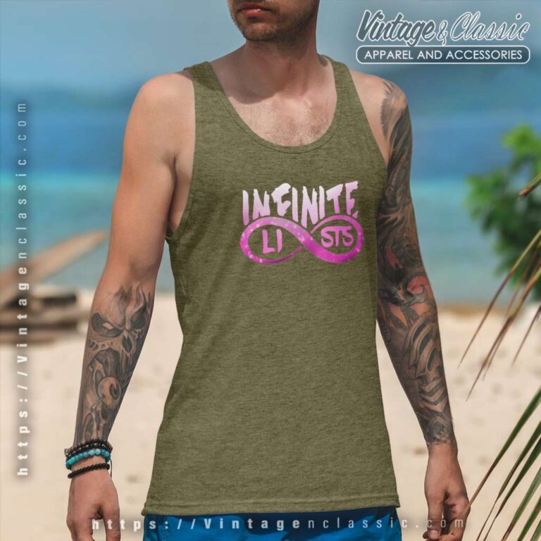 Infinite Lists Merch Pink Logo Tank Top Racerback Infinite Lists Merch Pink Logo Tank Top Racerback