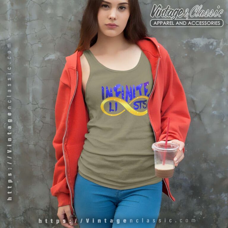 Infinite Lists Shirt Logo Gold Tank Top Racerback Infinite Lists Shirt Logo Gold Tank Top Racerback