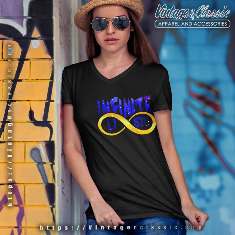 Infinite Lists Shirt Logo Gold V Neck TShirt Infinite Lists Shirt Logo Gold V Neck TShirt