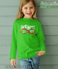 Infinite Lists Shirt Rolling Red Infinity Shape 8 Infinite Lists Shirt Rolling Red Infinity Shape Long Sleevel Youth and Kid Recovered
