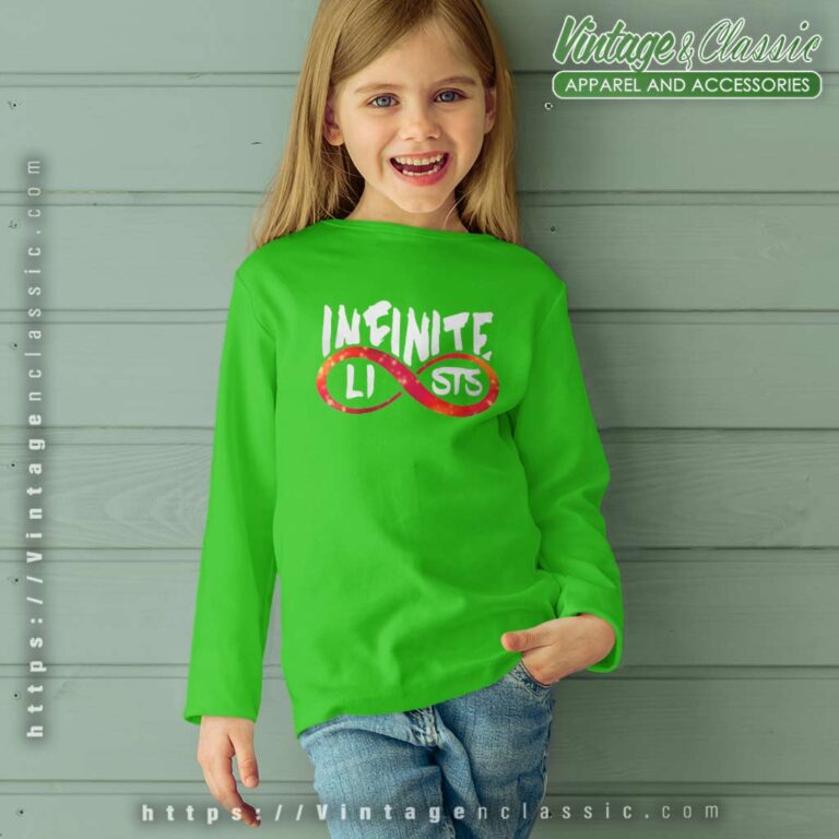 Infinite Lists Shirt Rolling Red Infinity Shape Long Sleevel Youth and Kid Recovered Infinite Lists Shirt Rolling Red Infinity Shape Long Sleevel Youth and Kid Recovered