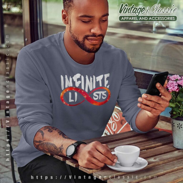 Infinite Lists Shirt Rolling Red Infinity Shape Sweatshirt Infinite Lists Shirt Rolling Red Infinity Shape Sweatshirt