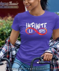 Infinite Lists Shirt Rolling Red Infinity Shape 6 Infinite Lists Shirt Rolling Red Infinity Shape Women TShirt