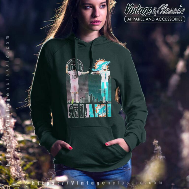 Inter Miami Messi And Dolphins Tagovailoa City Champions Hoodie Inter Miami Messi And Dolphins Tagovailoa City Champions Hoodie