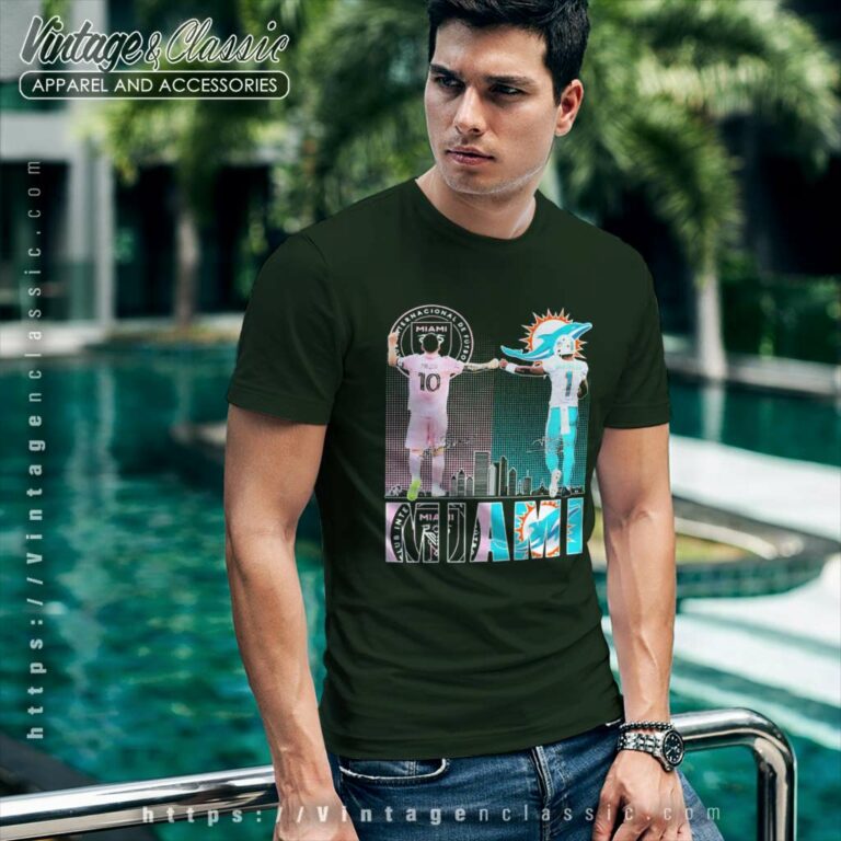 Inter Miami Messi And Dolphins Tagovailoa City Champions T Shirt Inter Miami Messi And Dolphins Tagovailoa City Champions T Shirt