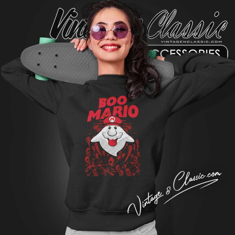 Into The Void Boo Mario Game Sweatshirt Into The Void Boo Mario Game Sweatshirt