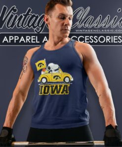 Iowa Hawkeyes Basketball Snoopy Dog Driving Car Tank Top Racerback