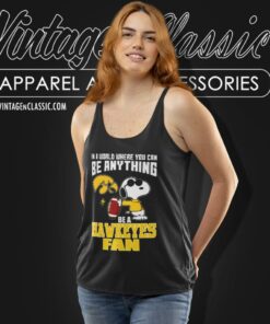 Iowa Hawkeyes Snoopy Be A Fan Tank Top Racerback