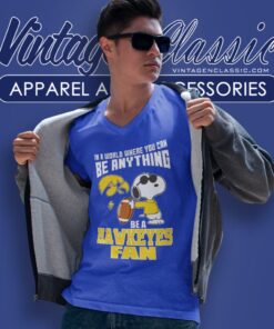 Iowa Hawkeyes Snoopy Be A Fan V Neck TShirt
