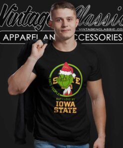Iowa State Cyclones Ncaa Christmas Grinch Shirt I Hate People But I Love My Iowa State T Shirt