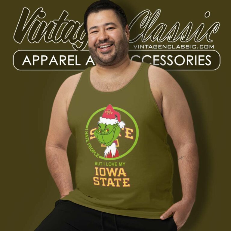 Iowa State Cyclones Ncaa Christmas Grinch Shirt I Hate People But I Love My Iowa State Tank Top Racerback Iowa State Cyclones Ncaa Christmas Grinch Shirt I Hate People But I Love My Iowa State Tank Top Racerback