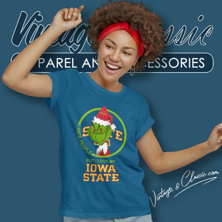 Iowa State Cyclones Ncaa Christmas Grinch Shirt I Hate People But I Love My Iowa State Women TShirt Iowa State Cyclones Ncaa Christmas Grinch Shirt I Hate People But I Love My Iowa State Women TShirt