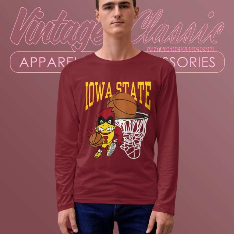 Iowa State University Shirt Cardinal Cyclones Basketball Long Sleeve Tee Iowa State University Shirt Cardinal Cyclones Basketball Long Sleeve Tee