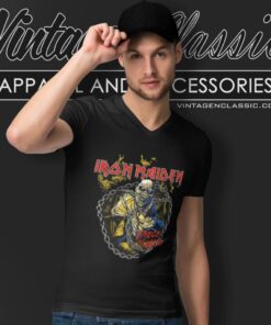 Iron Maiden Chain Ring Shirt 6 Iron Maiden Chain Ring V Neck TShirt