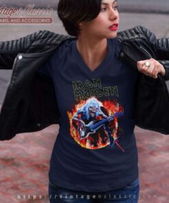 Iron Maiden Eddie On Bass Shirt 6 Iron Maiden Eddie On Bass V Neck TShirt