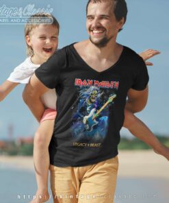 Iron Maiden Shirt Eddie On Bass Slim 6 Iron Maiden Shirt Eddie On Bass Slim V Neck TShirt