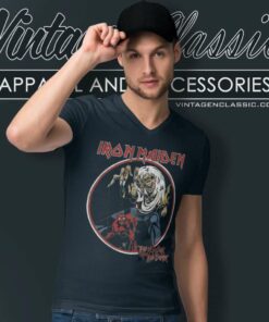 Iron Maiden Shirt Number Of The Beast 5 Iron Maiden Shirt Number Of The Beast V Neck TShirt