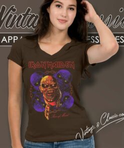 Iron Maiden Shirt Piece Of Mind Multi Head Eddie V Neck TShirt
