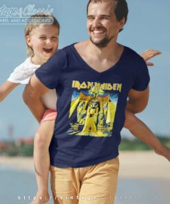 Iron Maiden Shirt Powerslave World Slavery Tour 6 Iron Maiden Shirt Powerslave World Slavery Tour V Neck TShirt