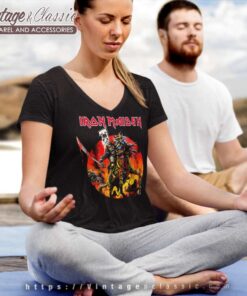 Iron Maiden Shirt Samurai Ed On Horse 6 Iron Maiden Shirt Samurai Ed On Horse V Neck TShirt