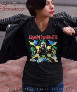 Iron Maiden Shirt Shoot That Fokker Tour 1990 6 Iron Maiden Shirt Shoot That Fokker Tour 1990 V Neck TShirt