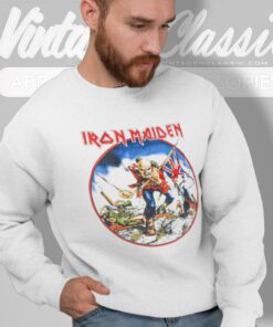 Iron Maiden Shirt Trooper Metal Onslaught 83 5 Iron Maiden Shirt Trooper Metal Onslaught 83 Sweatshirt