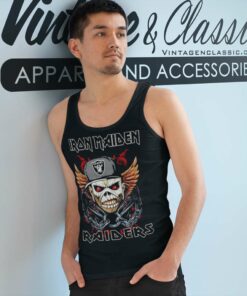 Iron Maiden Skull Oakland Raiders Shirt 4 Iron Maiden Skull Oakland Raiders Tank Top Racerback