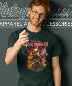 Iron Maiden Trooper Flames Shirt 4 Iron Maiden Trooper Flames T Shirt