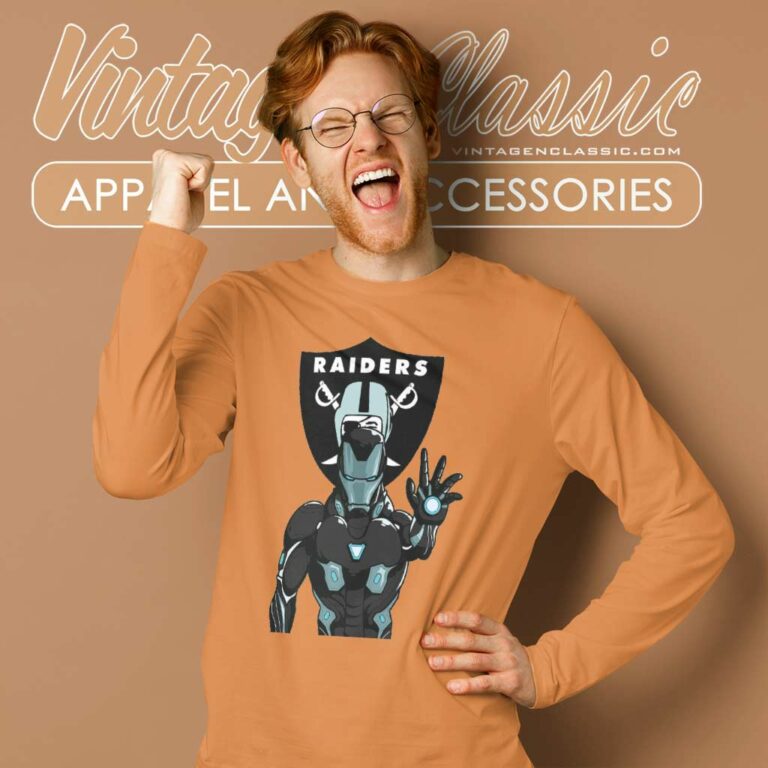 Iron Man Fan Las Vegas Raiders Long Sleeve Tee Iron Man Fan Las Vegas Raiders Long Sleeve Tee