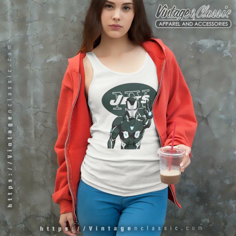 Iron Man New York Jets Tank Top Racerback Iron Man New York Jets Tank Top Racerback