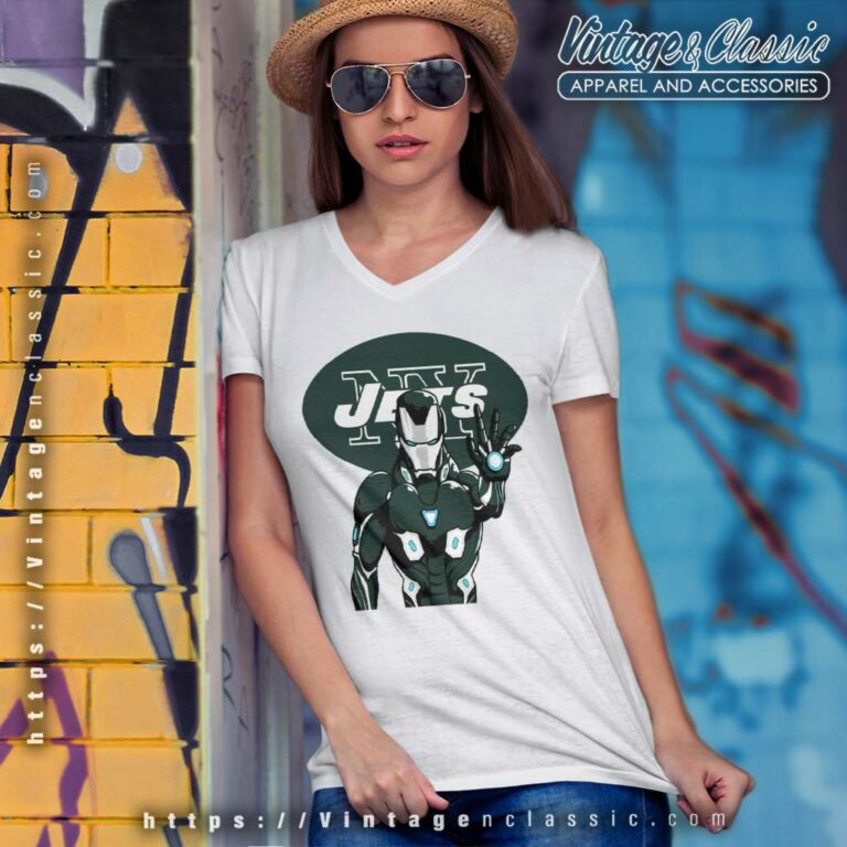 Iron Man New York Jets V Neck TShirt Iron Man New York Jets V Neck TShirt