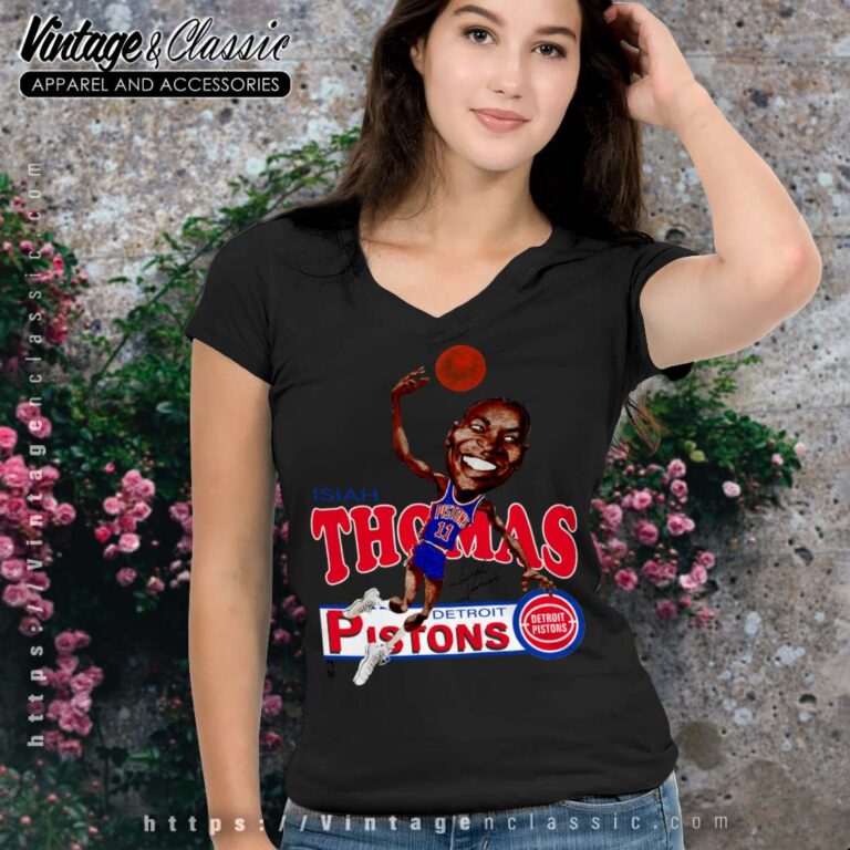 Isiah Thomas Detroit Pistons Caricature V Neck Isiah Thomas Detroit Pistons Caricature V Neck
