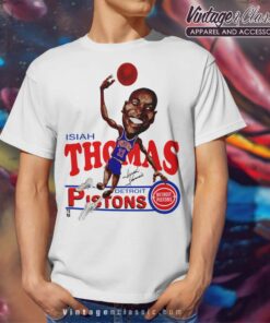 Isiah Thomas Detroit Pistons Caricature White T Shirt