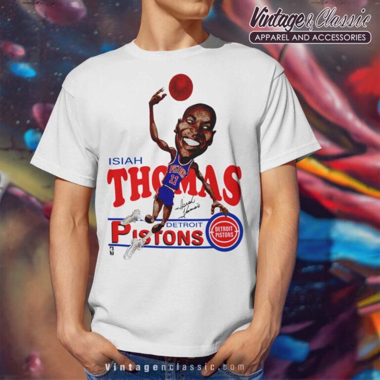 Isiah Thomas Detroit Pistons Caricature White T Shirt Isiah Thomas Detroit Pistons Caricature White T Shirt
