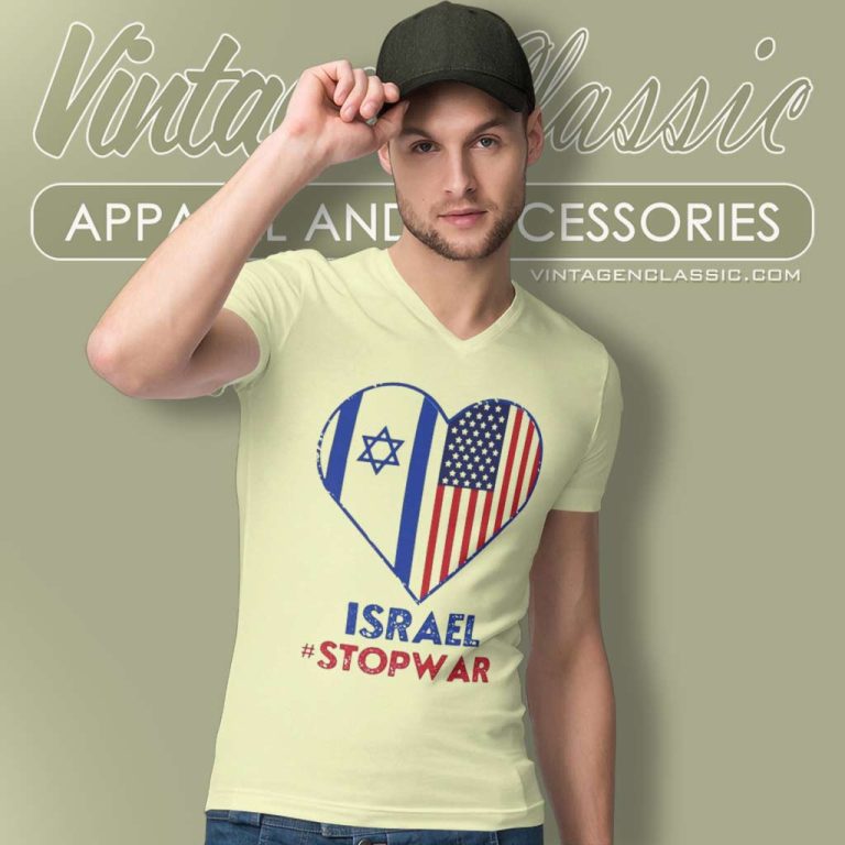 Israel Stop War V Neck TShirt Israel Stop War V Neck TShirt