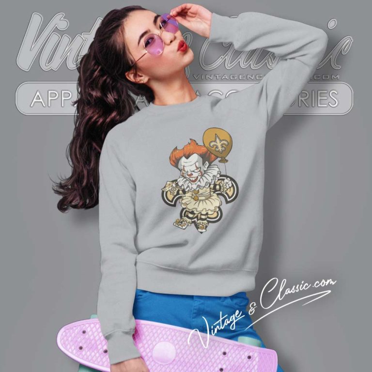 It Clown Pennywise New Orleans Saints Sweatshirt It Clown Pennywise New Orleans Saints Sweatshirt