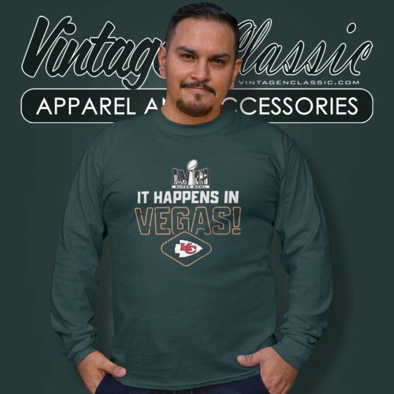It Happens In Vegas Chiefs Super Bowl Lviii Long Sleeve Tee It Happens In Vegas Chiefs Super Bowl Lviii Long Sleeve Tee
