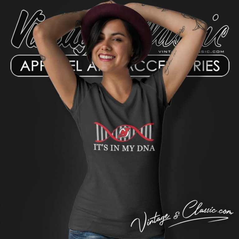 Its In My Dna New Jersey Devils V Neck TShirt Its In My Dna New Jersey Devils V Neck TShirt