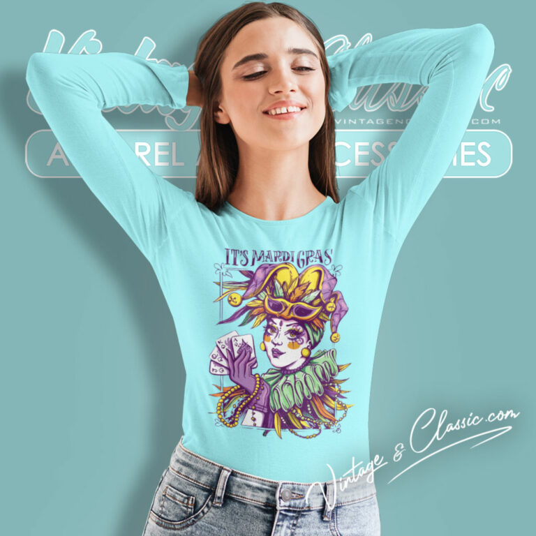 Its Mardi Gras Jester Joker Long Sleeve Tee Its Mardi Gras Jester Joker Long Sleeve Tee