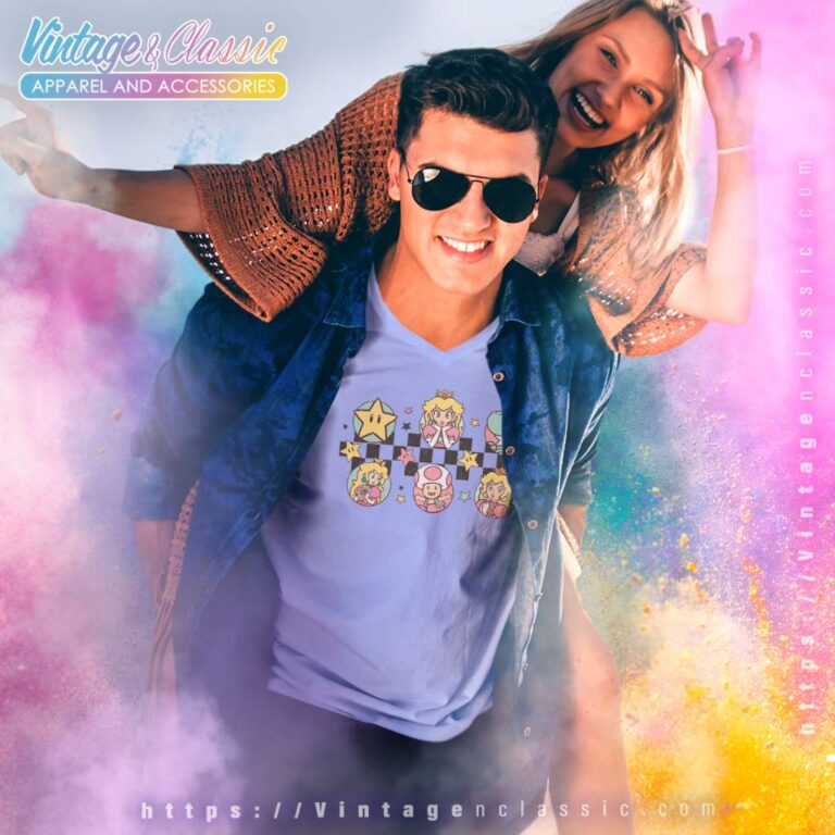 Its Peach Time Princess Peach And Friends V Neck TShirt Its Peach Time Princess Peach And Friends V Neck TShirt